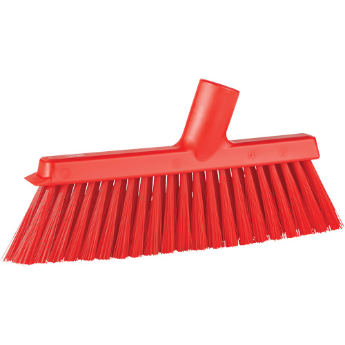 Balai biseaut&eacute; avec pas de vis inclin&eacute;, Crins Moyen, 10", Polyester, Rouge Dufferin Supply