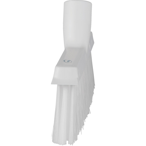 Dustpan Broom with Angled Thread, Medium Bristles, 10", Polyester, White Dufferin Supply