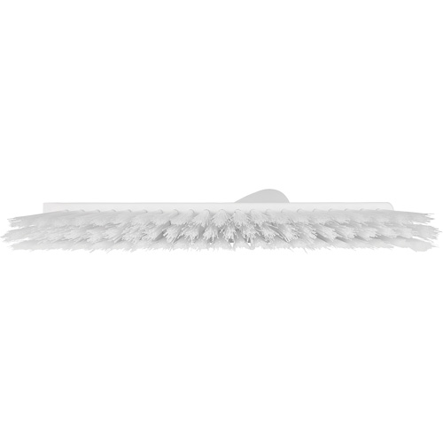 Dustpan Broom with Angled Thread, Medium Bristles, 10", Polyester, White Dufferin Supply