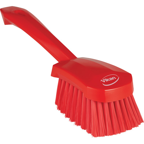 Brosse &agrave; r&eacute;curer avec manche court, Soies Doux, Longueur de 10-1/2", Rouge Dufferin Supply