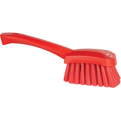 Brosse &agrave; r&eacute;curer avec manche court, Soies Doux, Longueur de 10-1/2", Rouge Dufferin Supply