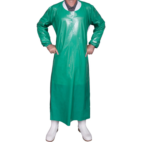 Top Dog 6 Mil. Gown, Large, Green, Polyurethane Dufferin Supply