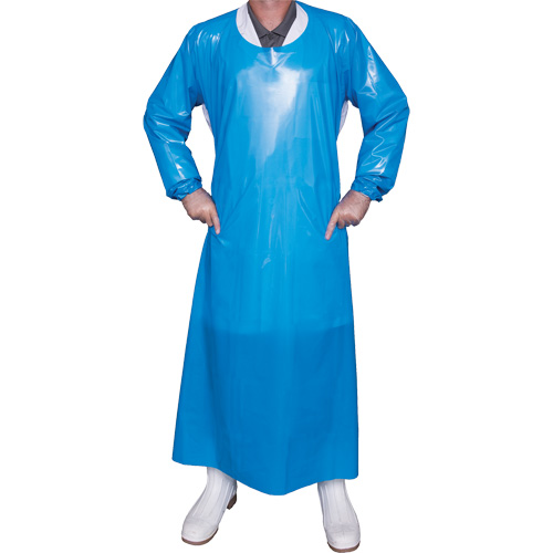 Top Dog 6 Mil. Gown, Large, Blue, Polyurethane Dufferin Supply