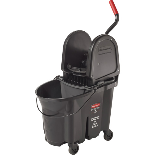Seau et essoreuse Wavebrake, Pression vers le bas, 8,75 gal. US (35 pintes), Noir Dufferin Supply