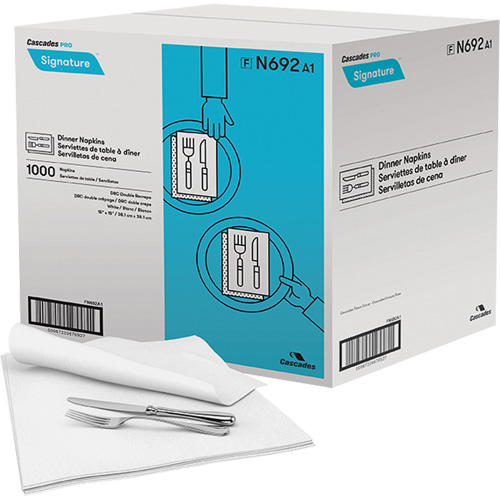 Serviettes de table Pro Signature, 1 pli, 15" x 15" Dufferin Supply