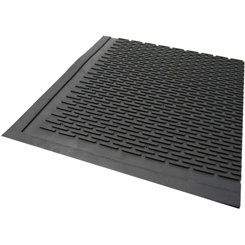 Outdoor Mat, Rubber, Scraper Type, Solid Pattern, 3' x 5', Black Dufferin Supply