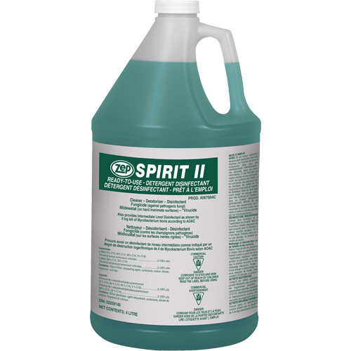 Spirit II Detergent Disinfectant, 4 L, Jug Dufferin Supply