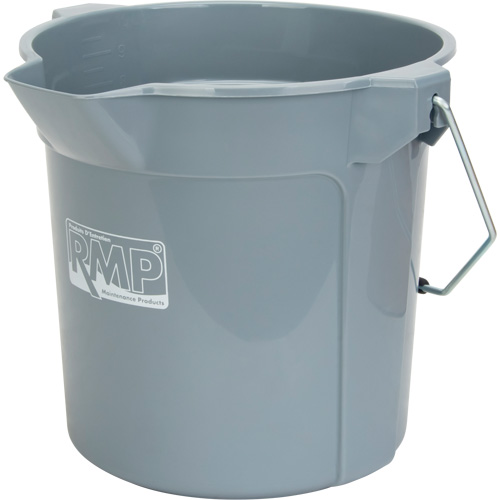 Seau rond avec bec verseur, Capacit&eacute; de 2,64 gal. US (10,57 pintes), Gris Dufferin Supply