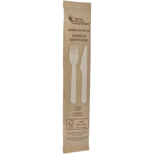 Ensemble de coutellerie en bois fourchette & couteau Dufferin Supply