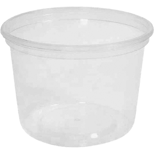 MicroGourmet 16 oz. Clear Deli Container without Lid, Plastic, Round Dufferin Supply