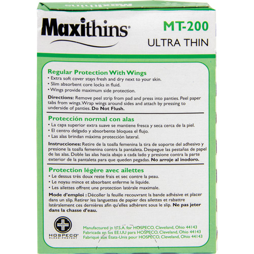 Serviettes Maxi Maxithins ultra minces avec ailes Dufferin Supply