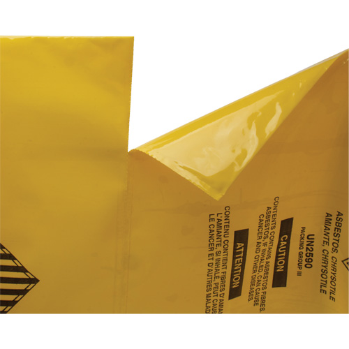 Doublures pour d&eacute;chets dangereux, Amiante, 40" lo x 26" la, 3 mils Dufferin Supply