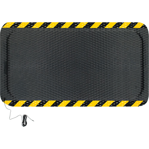 Ensemble de tapis conductible Hog Heaven, 3' la x 5' lo, 7/8" &eacute;paisseur, Noir/Jaune, Nitrile Dufferin Supply