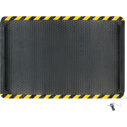 Ensemble de tapis conductible Hog Heaven, 4' la x 6' lo, 7/8" &eacute;paisseur, Noir/Jaune, Nitrile Dufferin Supply