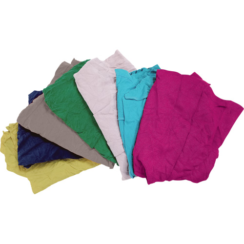 Recycled Material Wiping Rags, Cotton, Mix Colours, 10 lbs. Dufferin Supply