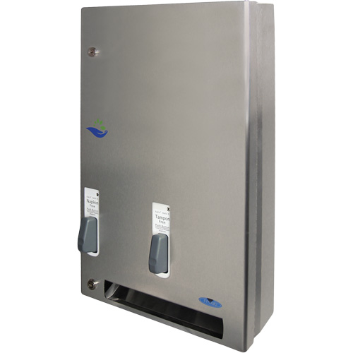 Distributeur de produits d'hygi&egrave;ne f&eacute;minine gratuits &agrave; bouton pression Dufferin Supply