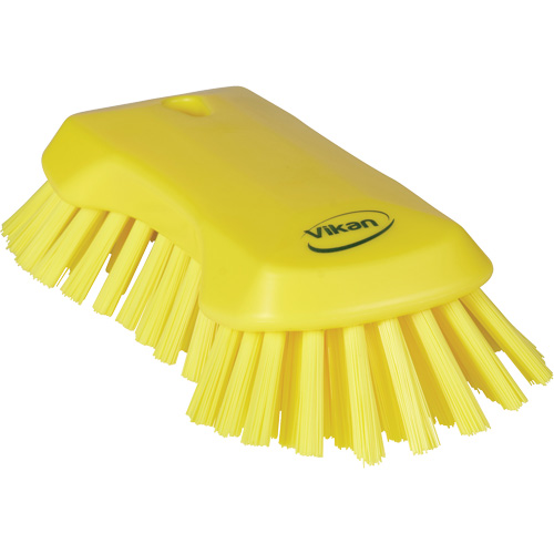 Brosse &agrave; main, Soies Tr&egrave;s ferme, Longueur de 9-1/10", Jaune Dufferin Supply