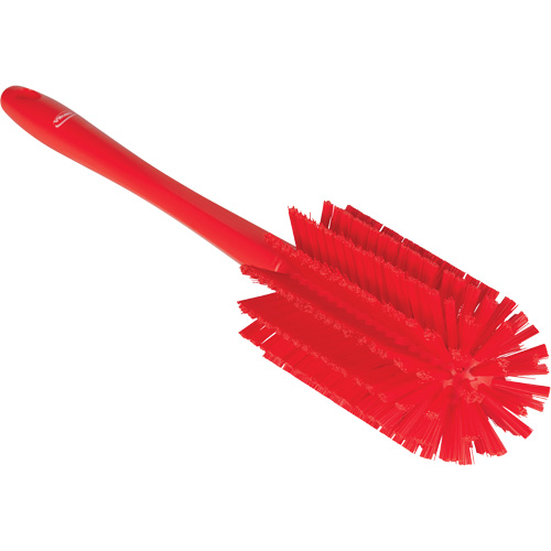 Medium Brush with Handle, Stiff Bristles, 17" Long, Red Dufferin Supply