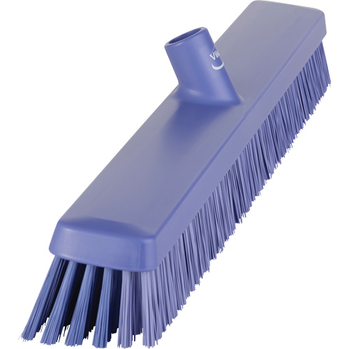 Heavy-Duty Push Broom, Fine/Stiff Bristles, 24", Purple Dufferin Supply