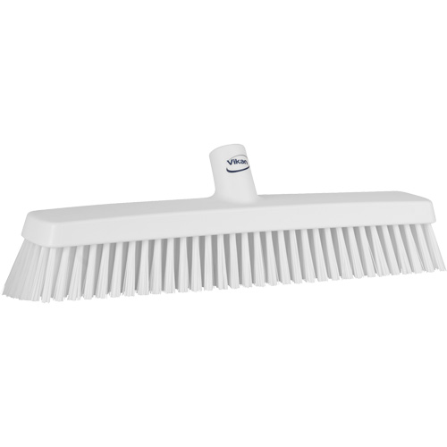 Push Broom Head, Fine/Stiff Bristles, 16-1/2", Polyester/Polypropylene, White Dufferin Supply