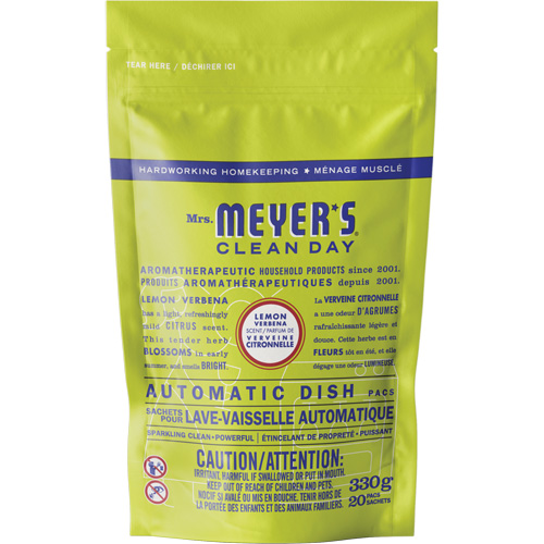 Sachets de d&eacute;tergent pour lave-vaisselle automatique Mrs. Meyer's Clean Day, Capsules, 330 g, Verveine citronnelle Dufferin Supply