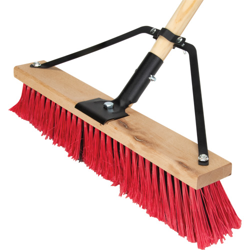 Balai-brosse &agrave; manche renforc&eacute;, 18", Moyen, Soies PVC Dufferin Supply