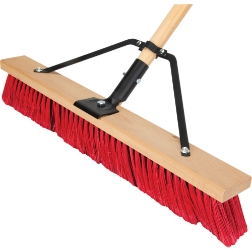 Balai-brosse &agrave; manche renforc&eacute;, 24", Moyen, Soies PVC Dufferin Supply
