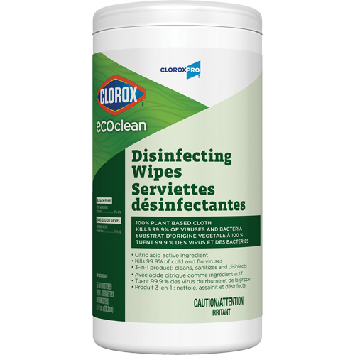 Lingettes d&eacute;sinfectantes EcoClean, 75 lingettes Dufferin Supply