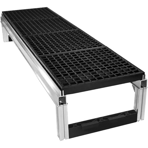 FOUNDATION Open Drainage Modular Aluminum Work Platform Kit, 36" W x 72" D, 400 lbs. Capacity, All-Welded Dufferin Supply