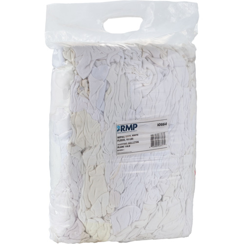 Wiper Rags, Fleece, White, 10 lbs. Dufferin Supply