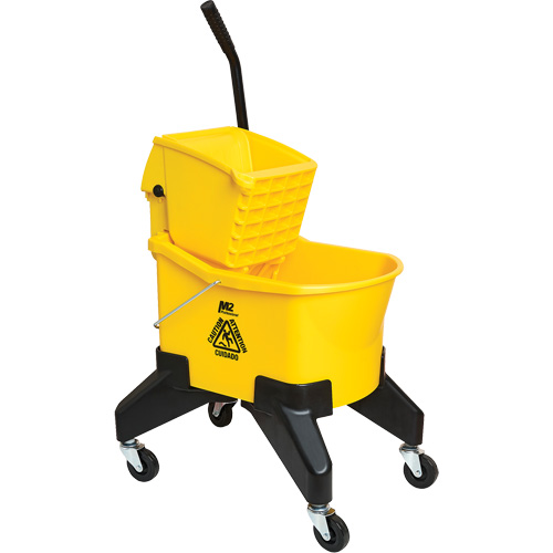 Seau & essoreuse pour vadrouille Grizzly, Pression vers le bas, 8 gal. US (32 pintes), Jaune Dufferin Supply