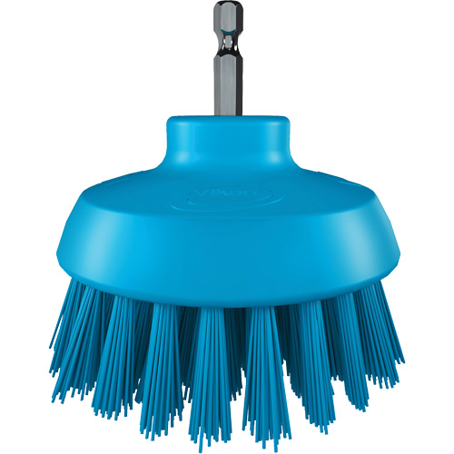 Brosse ronde HyDrive pour perceuse, Soies Tr&egrave;s ferme, Longueur de 3-1/10", Bleu Dufferin Supply