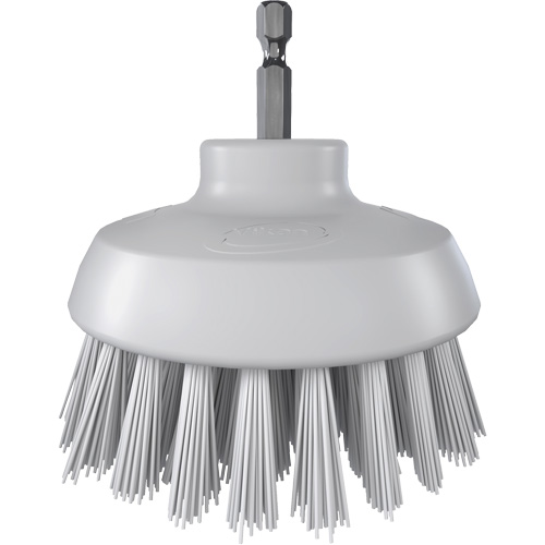 Brosse ronde HyDrive pour perceuse, Soies Tr&egrave;s ferme, Longueur de 3-1/10", Blanc Dufferin Supply