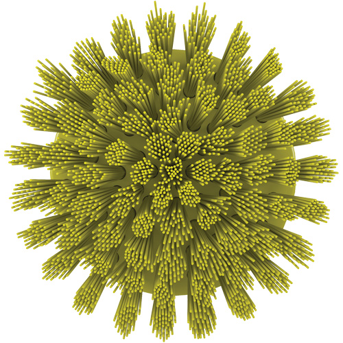 Brosse ronde HyDrive pour perceuse, Soies Tr&egrave;s ferme, Longueur de 3-1/10", Jaune Dufferin Supply