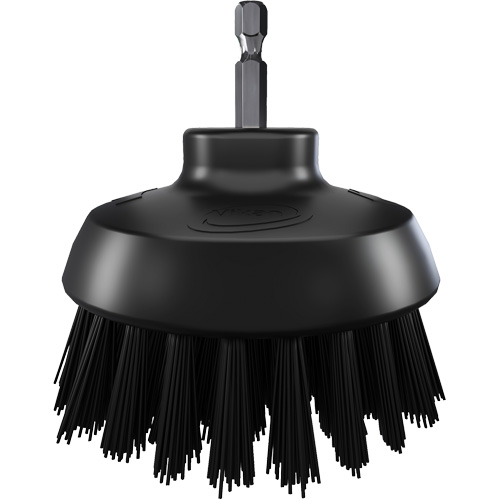 Brosse ronde HyDrive pour perceuse, Soies Tr&egrave;s ferme, Longueur de 3-1/10", Noir Dufferin Supply