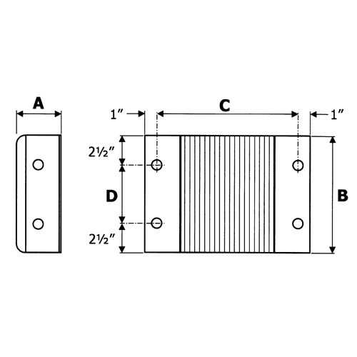 Butoirs de quai lamell&eacute;s, Horizontal, Caoutchouc, 14" la x 9" p x 12" h Dufferin Supply