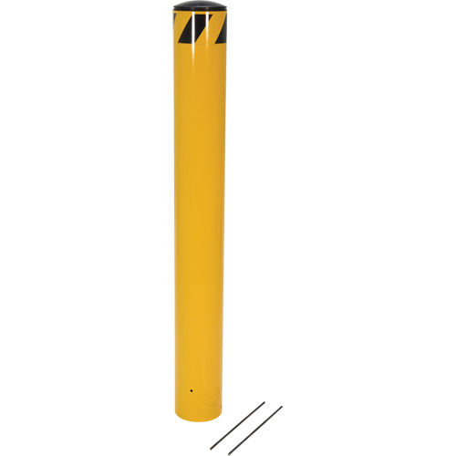 Pour-In-Place Bollards, Steel, 48-1/2" H x 5-9/16" W, Yellow Dufferin Supply