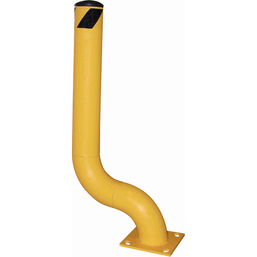 Offset Bollard, Steel, 48-1/8" H x 8" W, Yellow Dufferin Supply