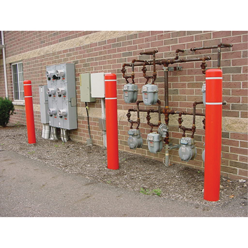 Capuchons en polyethylene pour borne de protection, 6-5/8" dia. x 60" l, Rouge Dufferin Supply