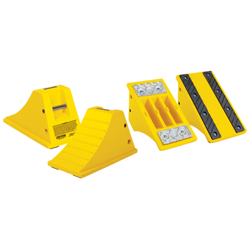 All-Terrain Heavy-Duty Wheel Chocks, Polyurethane, Yellow, 11-1/4" W x 21" D x 12-1/4" H Dufferin Supply