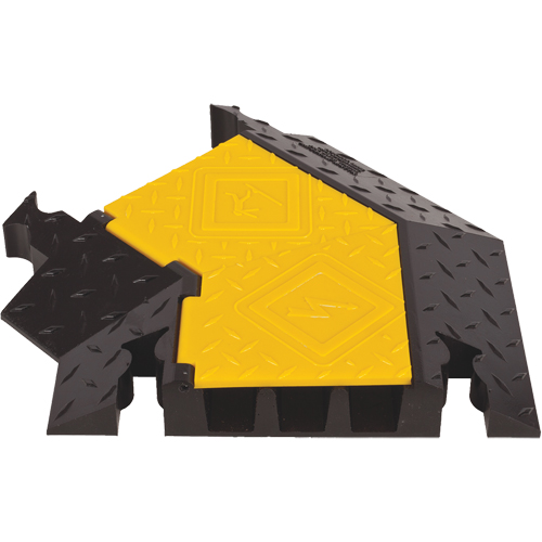 Protecteur de c&acirc;ble robuste &agrave; 3 canaux Yellow Jacket, virage &agrave; gauche Dufferin Supply