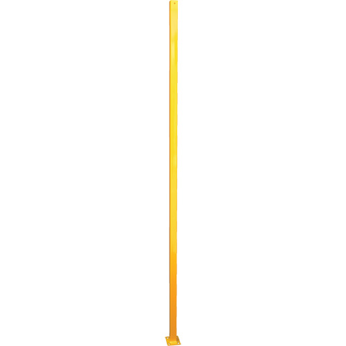 Adjustable Perimeter Guard In-Line Post, 4" W x 96" H, Yellow Dufferin Supply