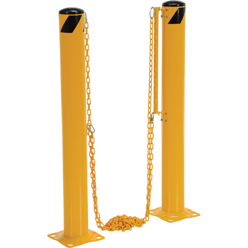 Syst&egrave;me de bornes de protection et chaînes pour quai, Acier, 42" h x 6-5/8" la, Jaune Dufferin Supply