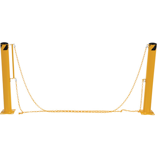 Syst&egrave;me de bornes de protection et chaînes pour quai, Acier, 42" h x 6-5/8" la, Jaune Dufferin Supply