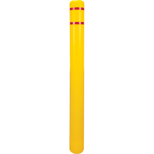 Polyethylene Bollard Cover, 4-1/2" Dia. x 52" L, Red/Yellow Dufferin Supply