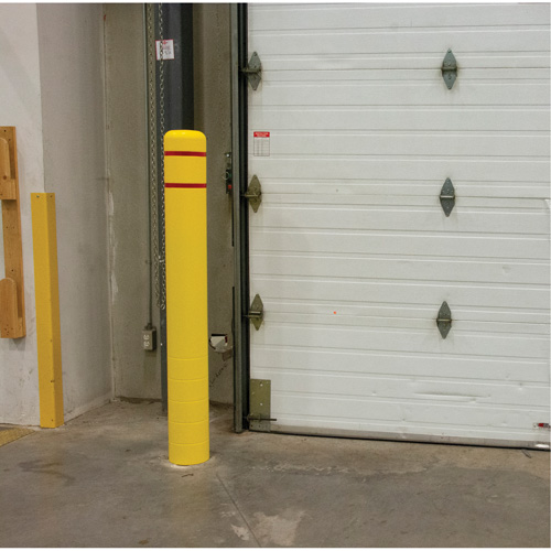 Polyethylene Bollard Cover, 6-5/8" Dia. x 52" L, Red/Yellow Dufferin Supply