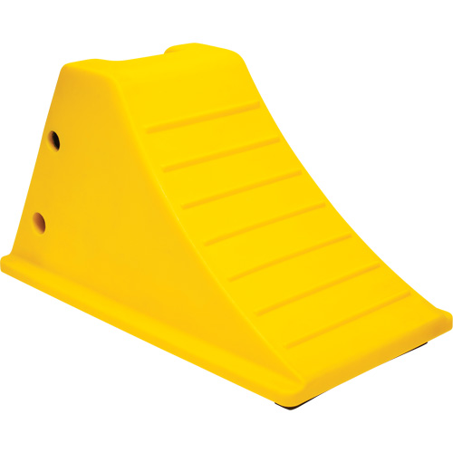 Cales de roue avec surface antid&eacute;rapante en caoutchouc, Polyur&eacute;thane, Jaune, 11-1/4" la x 21" p x 12-1/4" h Dufferin Supply