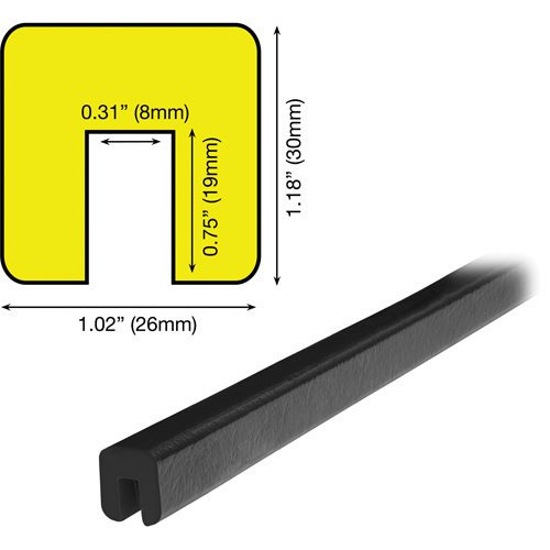 G Profile 5M Edge Protection Bumper Guard, 2' (0.6096 m) Long Dufferin Supply