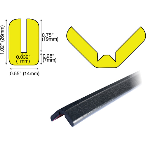 Butoir de protection de rebords mod&egrave;le W 1M, Longueur 3.25' Dufferin Supply