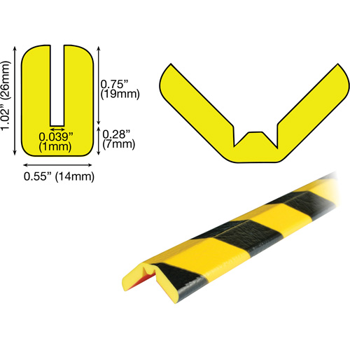 Butoir de protection de rebords mod&egrave;le W 5M, Longueur 16.42' Dufferin Supply